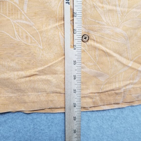 Jamaica Jaxx Shirt Mens Large Orange Hawaiian Button Up Short‎ Sleeve 100% Silk - Picture 9 of 9